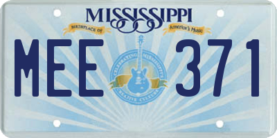 MS license plate MEE371