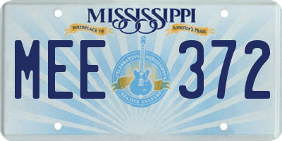MS license plate MEE372