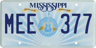 MS license plate MEE377