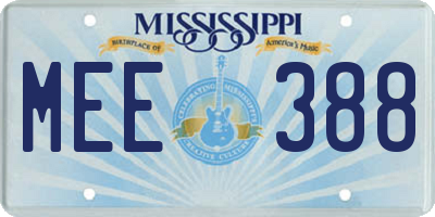 MS license plate MEE388