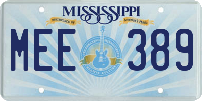 MS license plate MEE389