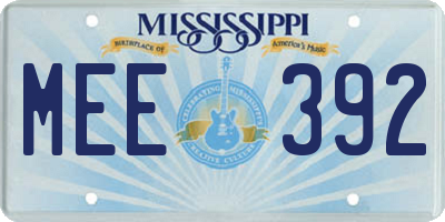 MS license plate MEE392