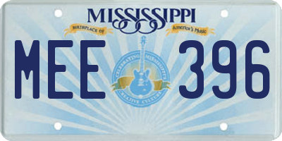 MS license plate MEE396