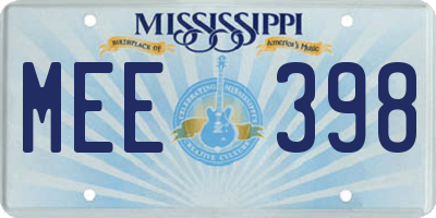 MS license plate MEE398