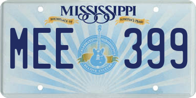 MS license plate MEE399