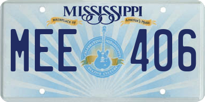 MS license plate MEE406