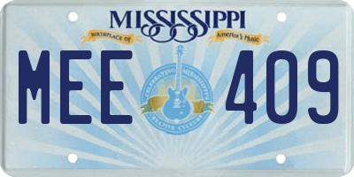 MS license plate MEE409