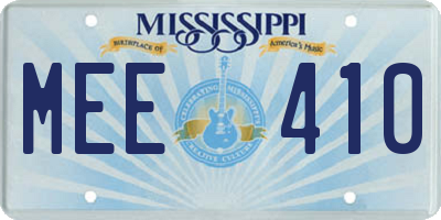 MS license plate MEE410
