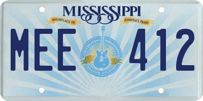 MS license plate MEE412