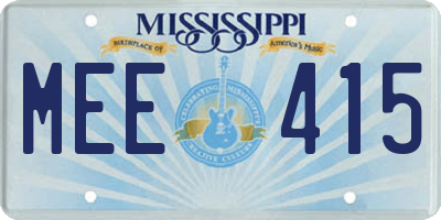 MS license plate MEE415