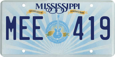 MS license plate MEE419