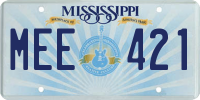 MS license plate MEE421