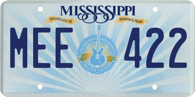MS license plate MEE422