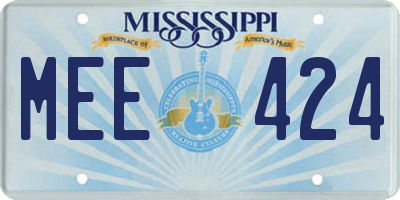 MS license plate MEE424