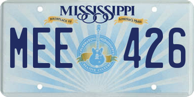 MS license plate MEE426