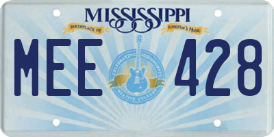 MS license plate MEE428