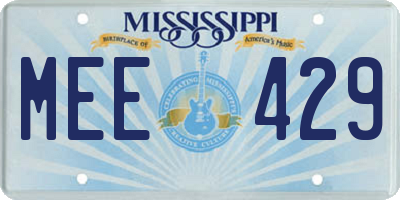 MS license plate MEE429