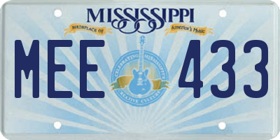 MS license plate MEE433
