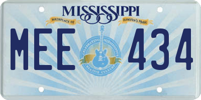 MS license plate MEE434
