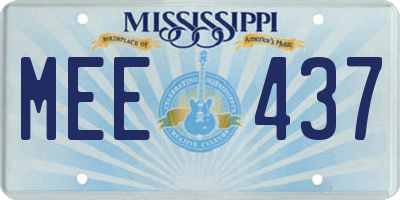 MS license plate MEE437