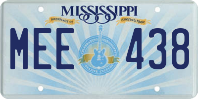 MS license plate MEE438