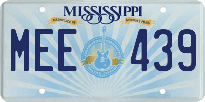 MS license plate MEE439