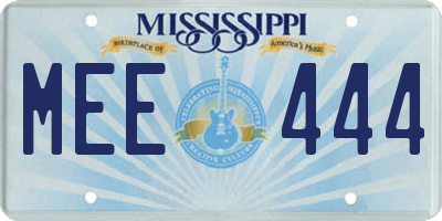 MS license plate MEE444