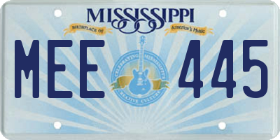 MS license plate MEE445