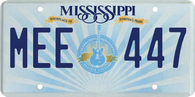 MS license plate MEE447