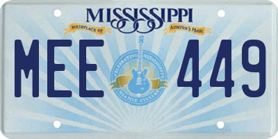 MS license plate MEE449