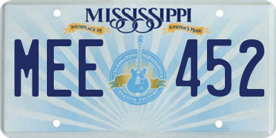 MS license plate MEE452