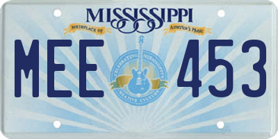 MS license plate MEE453