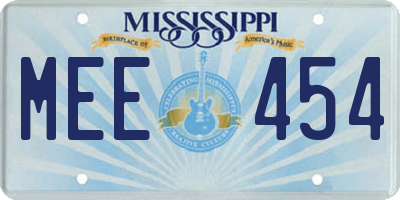 MS license plate MEE454