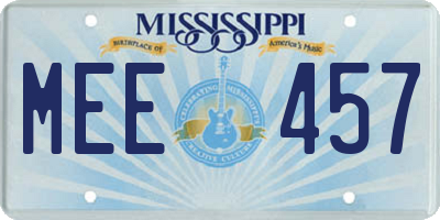 MS license plate MEE457