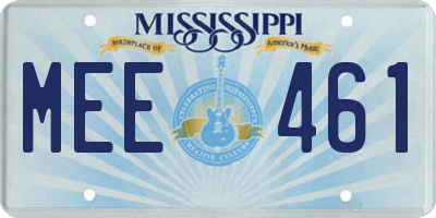 MS license plate MEE461