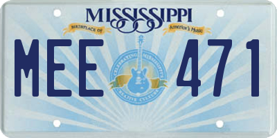 MS license plate MEE471