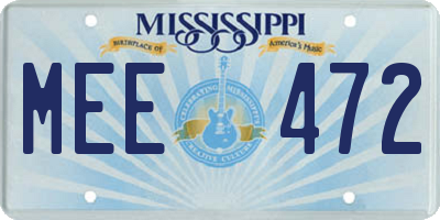 MS license plate MEE472