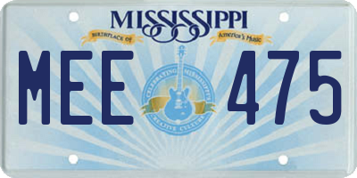 MS license plate MEE475