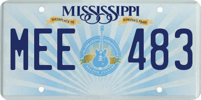 MS license plate MEE483