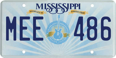 MS license plate MEE486