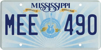 MS license plate MEE490