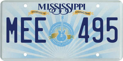 MS license plate MEE495