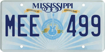 MS license plate MEE499