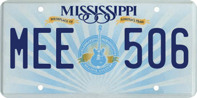 MS license plate MEE506