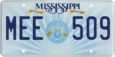 MS license plate MEE509