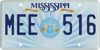 MS license plate MEE516