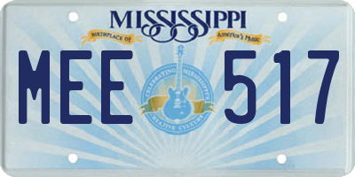 MS license plate MEE517