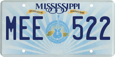 MS license plate MEE522