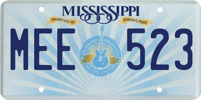 MS license plate MEE523