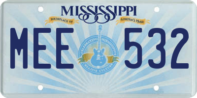 MS license plate MEE532